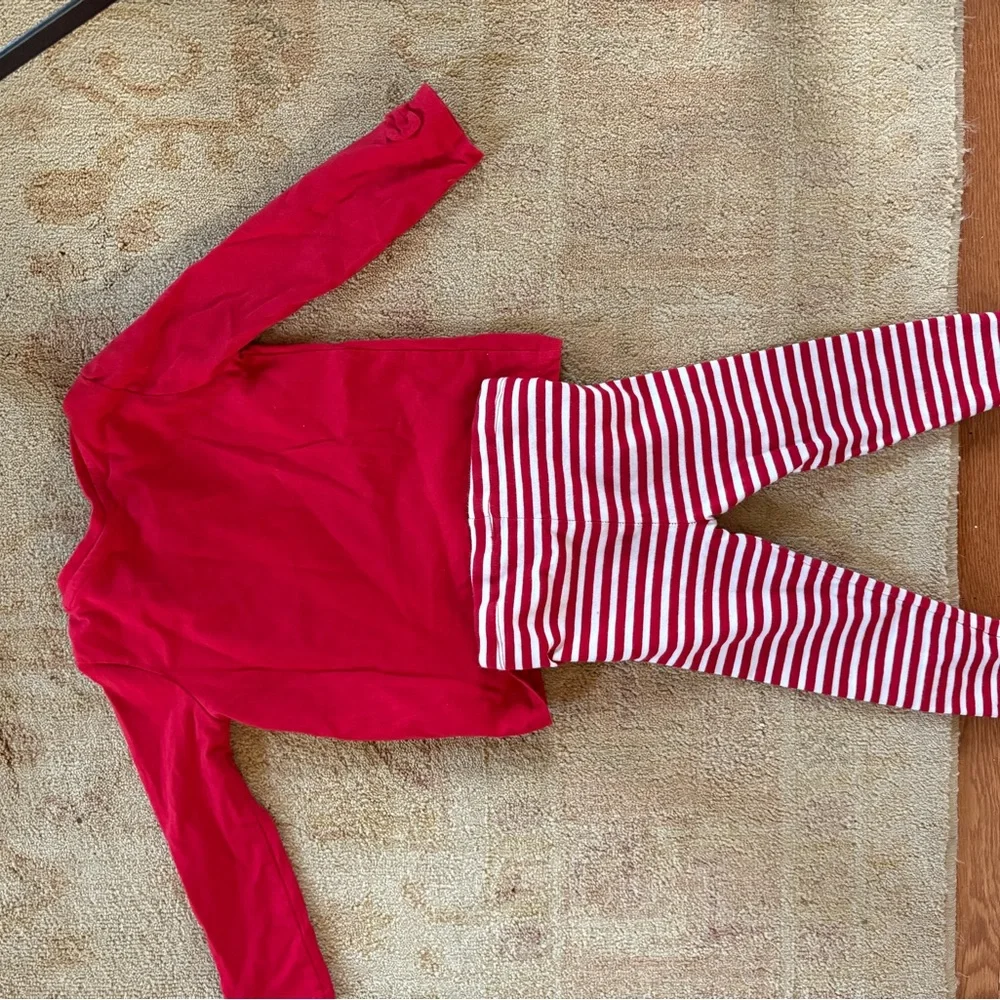 Festive Red Striped Santa Kids Pajama Set - Picture 12 of 15